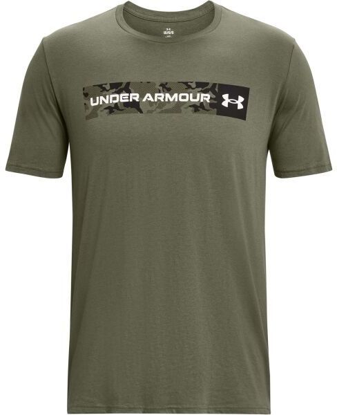 Under Armour UA CAMO CHEST STRIPE SS Pánske tričko, khaki, veľkosť