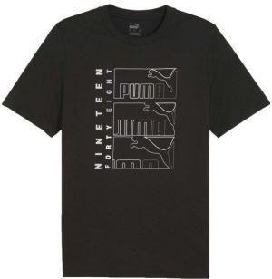 Puma GRAPHIC TRIPLE NO 1 LOGO TEE Pánske tričko, čierna, veľkosť