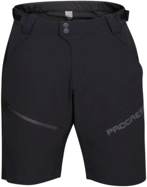 PROGRESS GENIUS BIKE SHORTS Pánske cyklistické šortky, čierna, veľkosť XXL