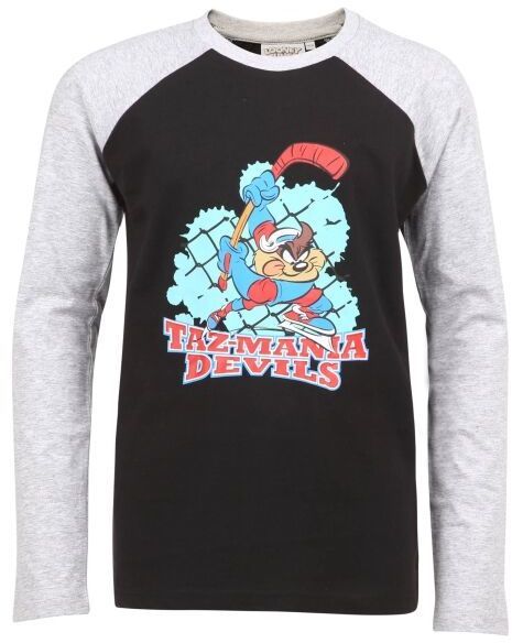 LOONEY TUNES LT_TAZ-JERSEY Detské tričko s dlhým rukávom, čierna, veľkosť 164-170