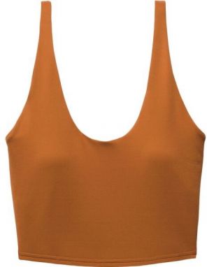 PrAna CHAKARA CROP TOP Dámske tielko, hnedá, veľkosť