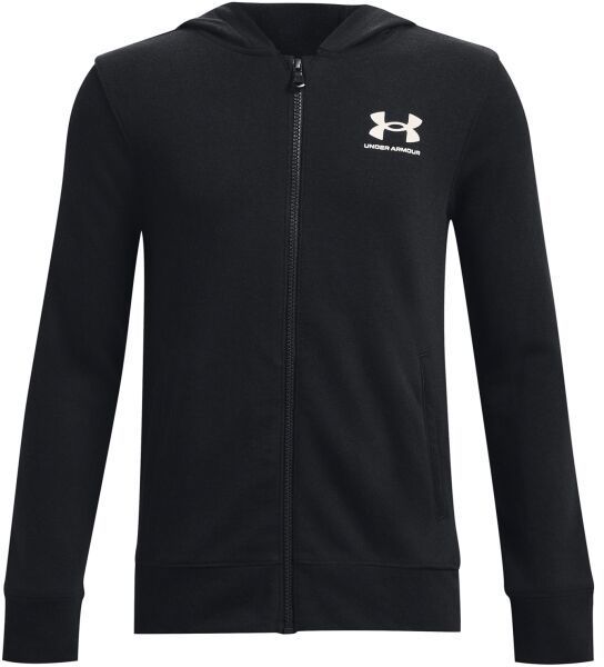 Under Armour RIVAL TERRY FZ HOODIE Juniorská mikina, čierna, veľkosť XS