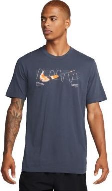 Nike DRI-FIT Pánske bežecké tričko, tmavo modrá, veľkosť