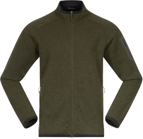 Bergans KAMPHAUG Pánska flísová mikina, khaki, veľkosť