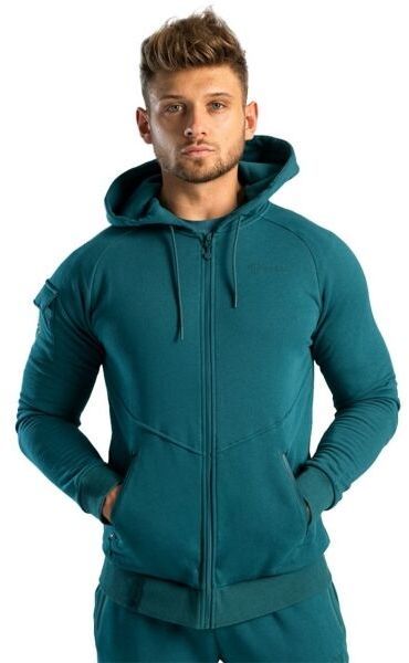 GymBeam NOVA ZIP UP Pánska športová mikina, tyrkysová, veľkosť