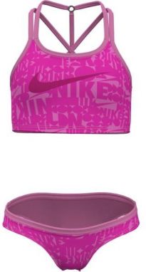 Nike RETRO FLOW Dievčenské dvojdielne plavky, ružová, veľkosť