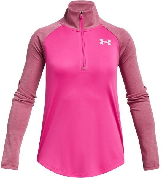 Under Armour TECH GRAPHIC 1/2 ZIP Dievčenské tričko s dlhým rukávom, ružová, veľkosť