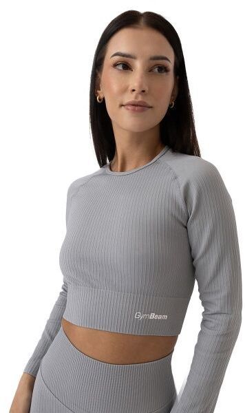 GymBeam FLO Dámsky crop top, sivá, veľkosť