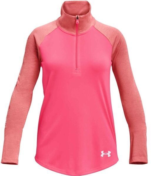Under Armour TECH GRAPHIC 1/2 ZIP Dievčenské tričko s dlhým rukávom, ružová, veľkosť