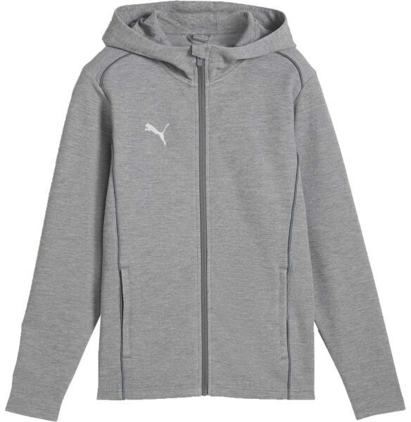 Puma TEAMFINAL CASUALS HOODED JACKET Pánska športová mikina, sivá, veľkosť