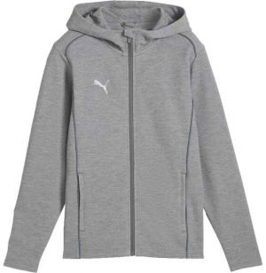 Puma TEAMFINAL CASUALS HOODED JACKET Pánska športová mikina, sivá, veľkosť