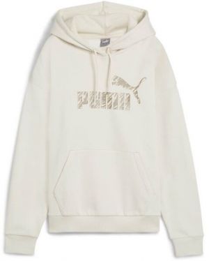 Puma ESS+ ANIMAL AOP HOODIE Dámska mikina s kapucňou, béžová, veľkosť