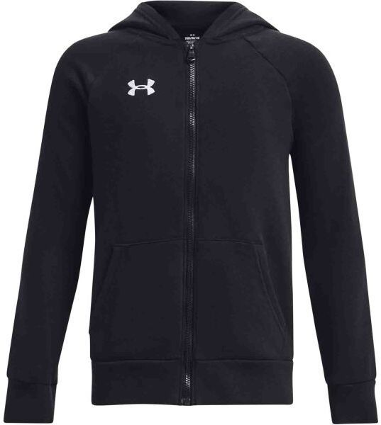 Under Armour RIVAL FLEECE FZ HOODIE Chlapčenská mikina, čierna, veľkosť XS