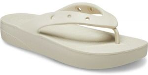 Crocs CLASSIC PLATFORM FLIP W Dámske žabky, béžová, veľkosť 37/38