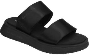Calvin Klein SLIDE DOUBLE STRAP Dámske šľapky, čierna, veľkosť