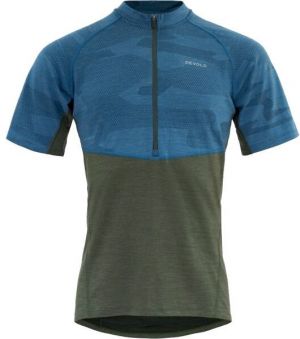 Devold STANDAL MERINO TEE ZIP NECK Pánske cyklistické tričko, modrá, veľkosť
