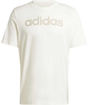 adidas ESSENTIALS SINGLE JERSEY LINEAR Pánske tričko, béžová, veľkosť XXL