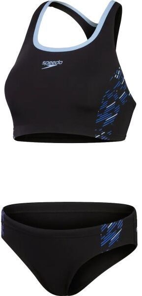 Speedo PLACEMENT 2 PIECE Dámske dvojdielne plavky, čierna, veľkosť