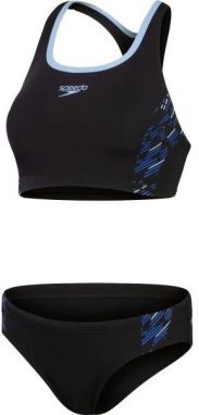 Speedo PLACEMENT 2 PIECE Dámske dvojdielne plavky, čierna, veľkosť