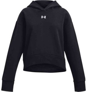 Under Armour RIVAL FLEECE CROP HOODIE Dievčenská mikina, čierna, veľkosť L