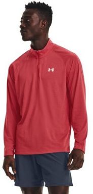 Under Armour STREAKER HALF ZIP Pánske tričko s dlhým rukávom, červená, veľkosť