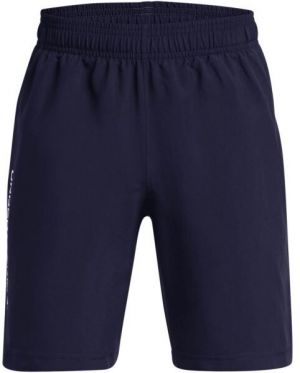 Under Armour WOVEN WORDMARK Chlapčenské krátke nohavice, tmavo modrá, veľkosť