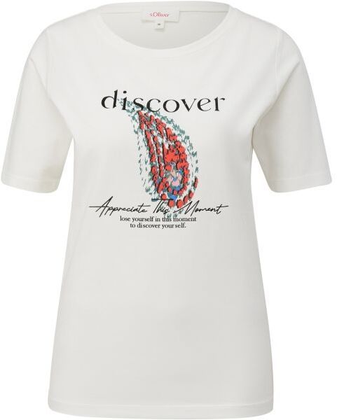 s.Oliver RL T-SHIRT Dámske tričko, biela, veľkosť