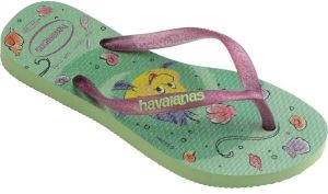 HAVAIANAS KIDS SLIM PRINCESS Dievčenské žabky, svetlo zelená, veľkosť 31/32