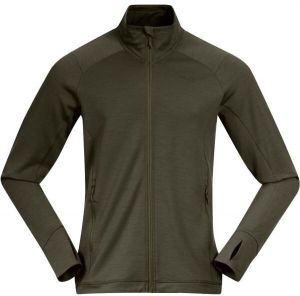 Bergans ULSTEIN WOOL Pánska merino mikina, khaki, veľkosť