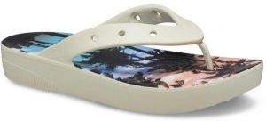 Crocs CLASSIC PLATFORM RETRO RESORT FLIP Dámske žabky, béžová, veľkosť 36/37