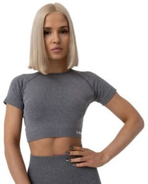 GymBeam FLO Dámsky crop top, sivá, veľkosť