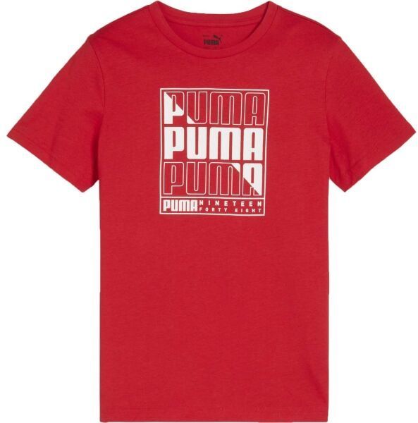 Puma GRAPHICS WORDING TEE B Chlapčenské tričko, červená, veľkosť