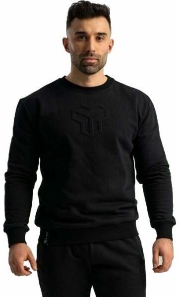 GymBeam EMBOSSED Pánska športová mikina, čierna, veľkosť