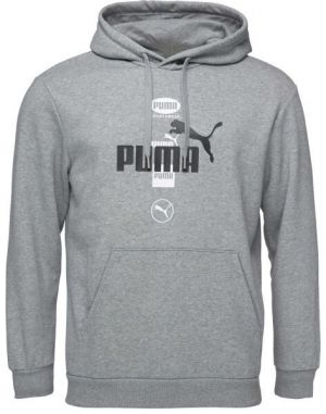 Puma POWER GRAPHICS HOODIE FLEECE Pánska mikina, sivá, veľkosť