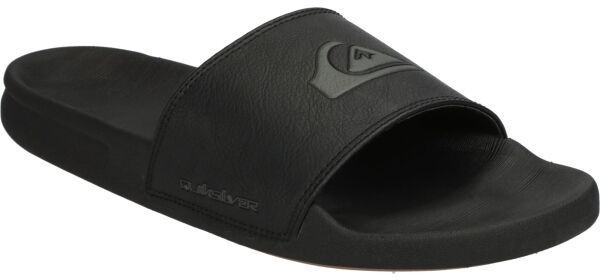 Quiksilver RIVI NUBUCK SLIDE Pánske kožené šľapky, čierna, veľkosť 39