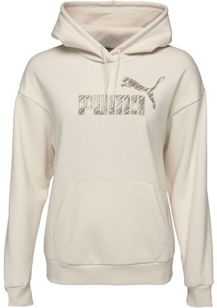 Puma ESS+ ANIMAL AOP HOODIE Dámska mikina s kapucňou, béžová, veľkosť