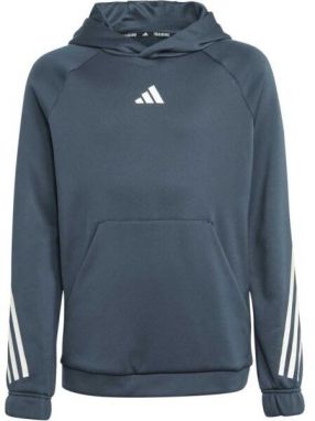 adidas TI HOODIE Chlapčenská športová mikina, tmavo sivá, veľkosť
