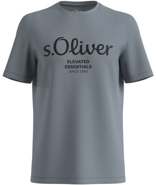 s.Oliver LOGO T-NOOS Pánske tričko, tmavo sivá, veľkosť