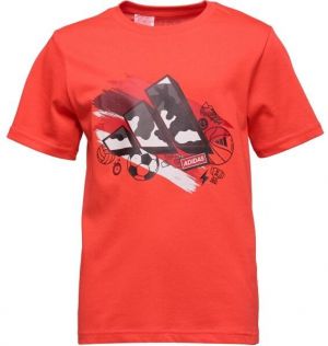 adidas TRAINING GRAPHIC T-SHIRT Detské tričko, červená, veľkosť