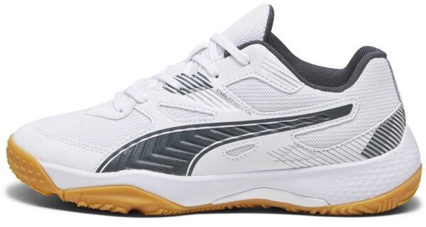 Puma SOLARFLASH JR II Juniorská halová obuv, biela, veľkosť 38