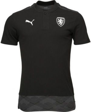 Puma CASUALS POLO FAČR Pánske polo tričko, čierna, veľkosť