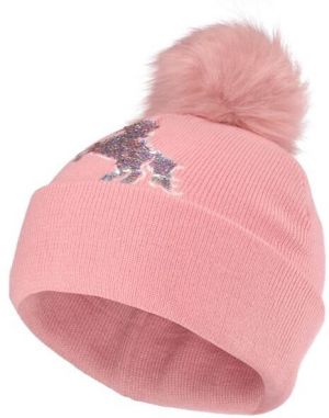 Lewro PONI Dievčenská pletená čiapka, ružová, veľkosť 4-7Y
