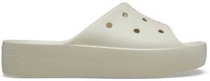 Crocs CLASSIC PLATFORM SLIDE Dámska nazúvacia obuv, béžová, veľkosť 37/38