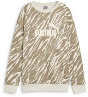 Puma ESSENTIALS+ ANIMAL AOP CUR FL Dámska mikina, béžová, veľkosť
