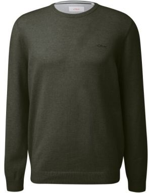 s.Oliver RLBS KNITTED PULLOVER NOOS Pánsky sveter, khaki, veľkosť