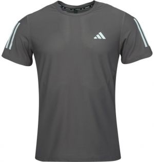 adidas OWN THE RUN TEE Pánske bežecké tričko, tmavo sivá, veľkosť