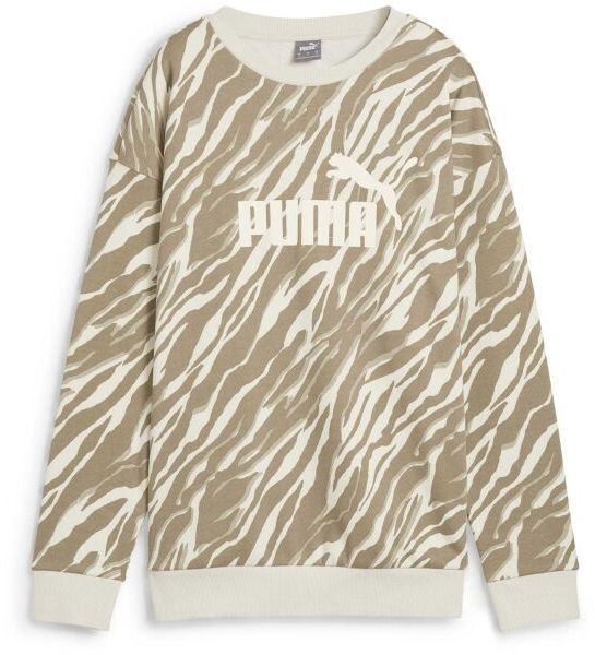 Puma ESSENTIALS+ ANIMAL AOP CUR FL Dámska mikina, béžová, veľkosť