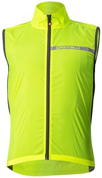 Castelli SQUADRA VEST Pánska vesta na bicykel, reflexný neón, veľkosť