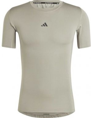 adidas TECHFIT COMPRESSION TRAINING T-SHIRT Pánske fitness tričko, sivá, veľkosť XXL