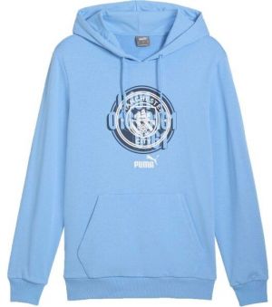 Puma MIKINA S KAPUCŇOU MANCHESTER CITY FC FUTBALOVÁ KULTÚRA Pánska mikina, svetlomodrá, veľkosť